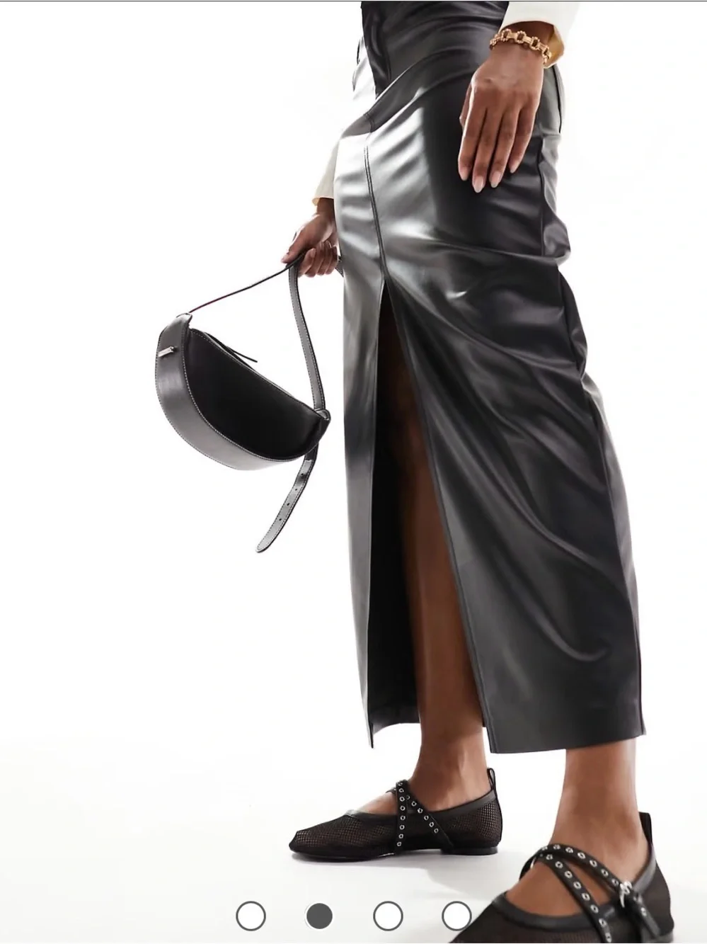 & Other Stories mesh ballerina pumps in black